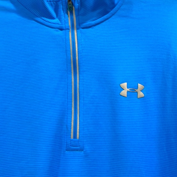 Men’s Under Armour Run zip neck blue pull over. Fitted New without tag - Picture 2 of 7